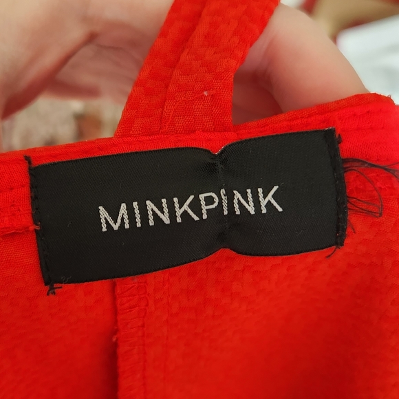 Minkpink Strappy Open Back A Line Mini Dress Red Small - Picture 6 of 6